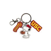 USC Trojans SC Interlock Snoopy Baseball Dangler Keychain